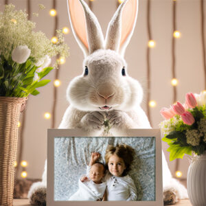 Bunny with Lights and Frame Print